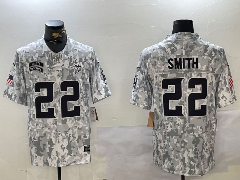 Men Minnesota Vikings #22 Smith Nike Arctic Camo 2024 Salute to Service Limited NFL Jersey->new york yankees->MLB Jersey